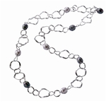 Colecci�n Wave Tipolog�a Collar largo Tratamiento Rodiado Longitud 120 cm. Graduaci�n de la perla 14 mm. Referencia 109216420000101 :::::::Precio 286 €